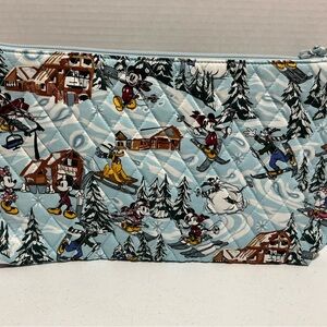 New Disney Vera Bradley Large Pouch” Ski Weekend Mickey and Friends”